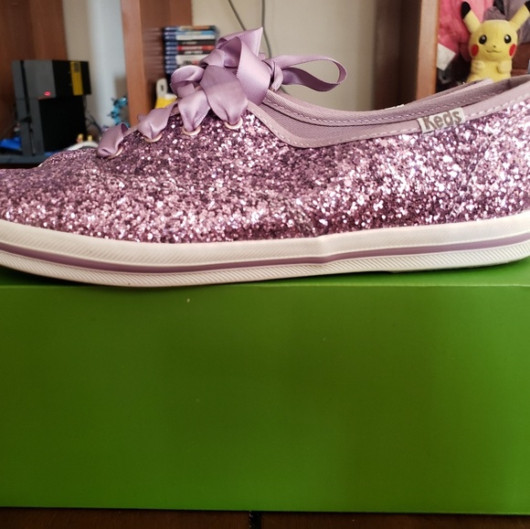 purple glitter keds